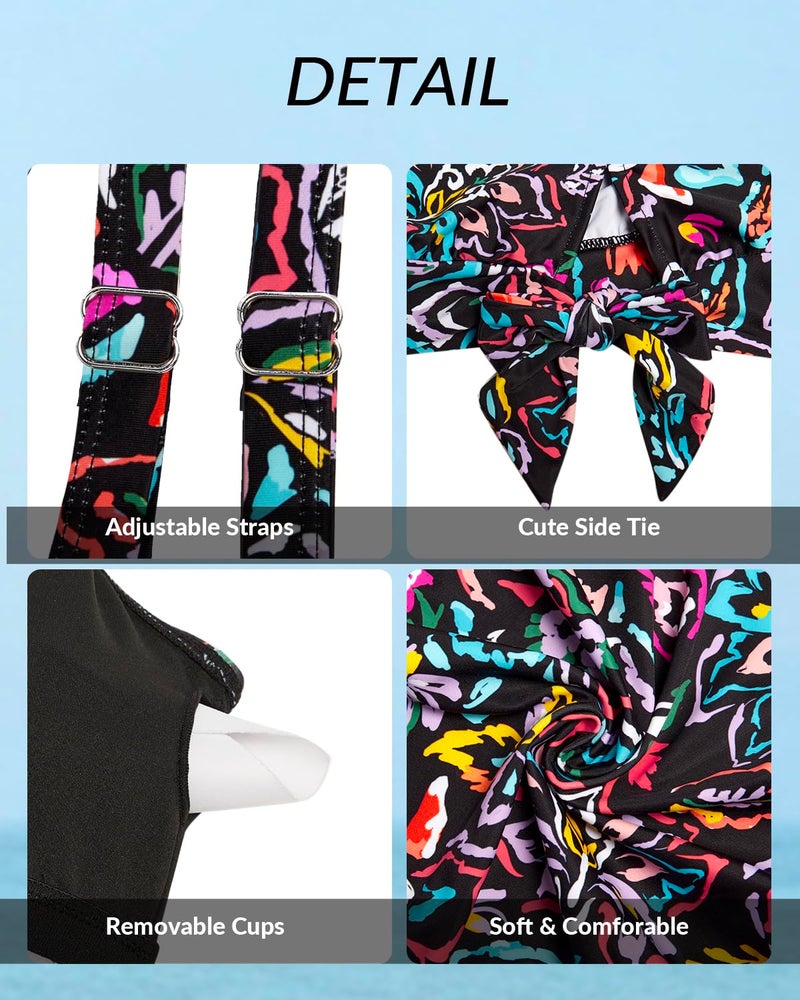 Yonique Womens Blouson Tankini Top Only Loose Fit Swim Top No Bottom Modest Swimsuit Colorful Paisley Large - Image 5