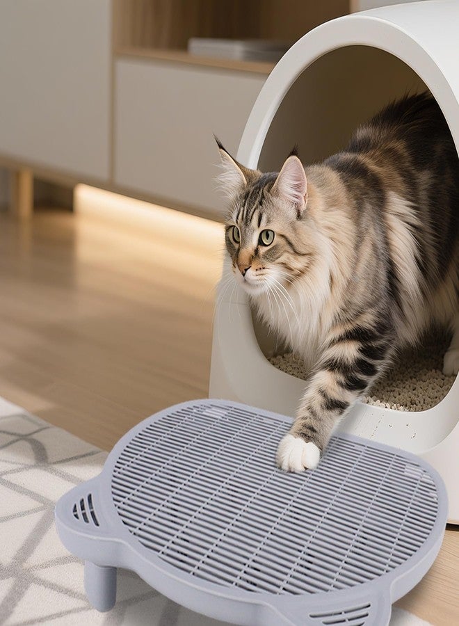 Dmnnlp Cat Litter Box Step, 20.1"x 16"x 6" Dual-Layer Litter Trapping Ramp for Senior and Kittens, 2 Stool Heights, Protects Floors from Urine Messes(Grey) - Image 5
