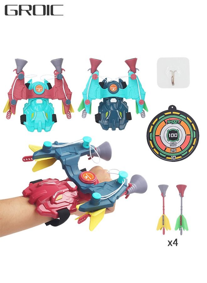 GROIC 30CM Dart Board,2 Sticky Bow and Arrow Launcher,4 Darts,1 Hook,Toys Gifts for Boys & Girls,Indoor Outdoor Party Sports Play Shoot Games - Image 1