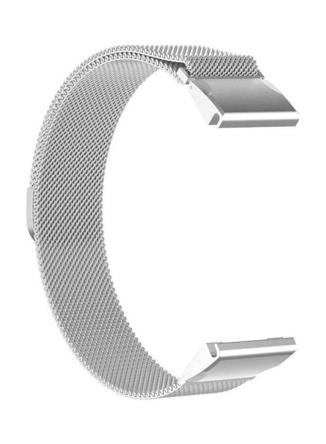 NIBEMINENT Milan Stainless Steel Metal Watchband For Garmin Fenix 5X Silver - Image 3