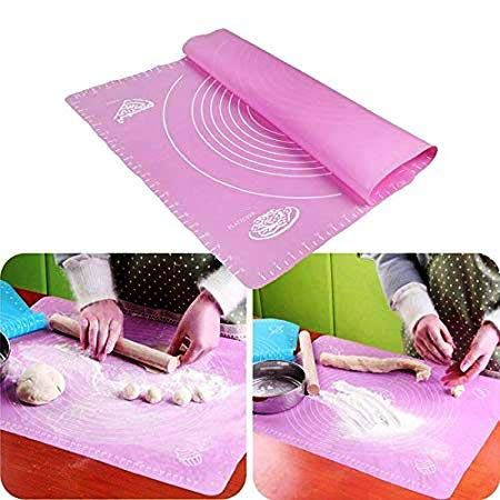 YAJNAS Silicone Baking mat Baking Sheet Fondant Rolling Mat Stretchable NonStick Silicon Mat for Kitchen Cake Baking Mats Pastry Chapati Cake Mat Color Pink Size 195 Inch X 156 Inch - Image 5