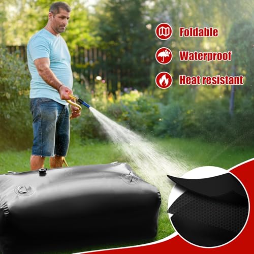 Budiwati 400 L1057 Gallon Water Storage Bladder Foldable Portable Water Bladder Tank Large Capacity Water Bag Container for Camping Truck RV Emergency OutdoorBlack - Image 3