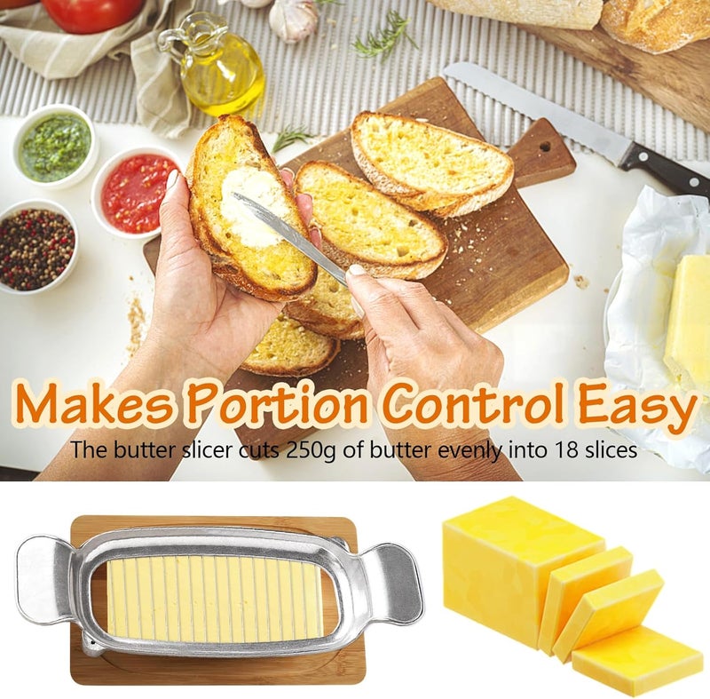 Silbingan Butter & Cheese Slicer Cutter, Stainless Steel Wire Cheese Slicer, Safe for Food Contact, Multipurpose Handheld Butter Cutter for Block Cheese, Butter, Soft Fruits, and Dishwasher Safe - Image 4