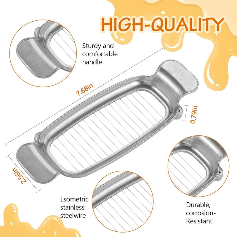 Silbingan Butter & Cheese Slicer Cutter, Stainless Steel Wire Cheese Slicer, Safe for Food Contact, Multipurpose Handheld Butter Cutter for Block Cheese, Butter, Soft Fruits, and Dishwasher Safe - Image 2