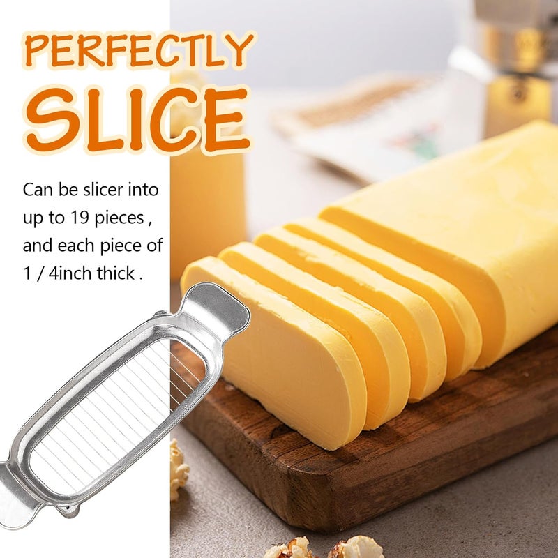 Silbingan Butter & Cheese Slicer Cutter, Stainless Steel Wire Cheese Slicer, Safe for Food Contact, Multipurpose Handheld Butter Cutter for Block Cheese, Butter, Soft Fruits, and Dishwasher Safe - Image 5