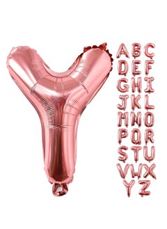Party with Emma Rose Gold Letter A to Z Balloons 32 inch Large Alphabet Balloons Rose Gold Helium Foil Letter Balloon Banner for Birthday Party Anniversary Wedding Decoration (Rose Gold-Y)  - Image 1
