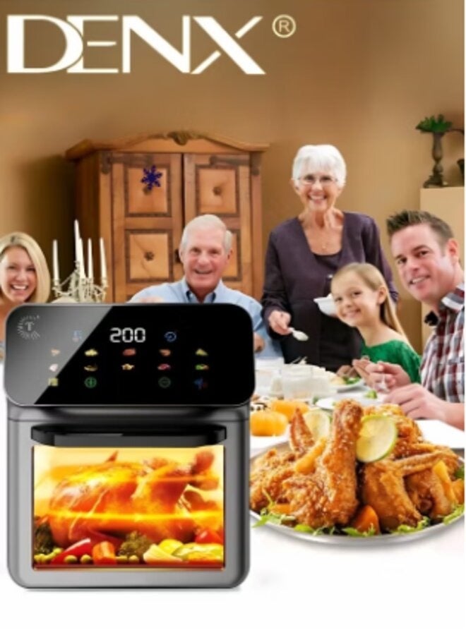 Denx Air Fryer, Healthy Air Fryer Without Oil, Healthy Electric Air Fryer for Frying/Grilling/Baking/Roasting 12L Capacity 1350W Power - Image 2