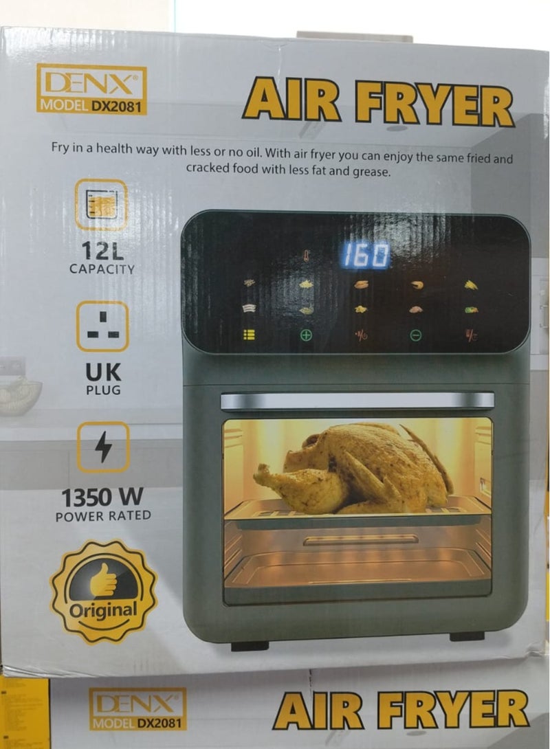 Denx Air Fryer, Healthy Air Fryer Without Oil, Healthy Electric Air Fryer for Frying/Grilling/Baking/Roasting 12L Capacity 1350W Power - Image 4