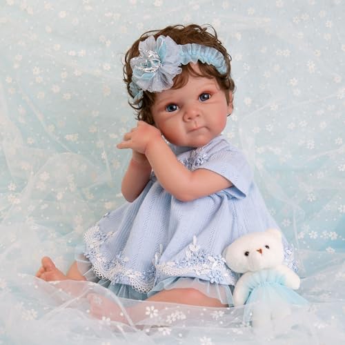 EKOKIZ Reborn Baby Dolls Clothes Girl Blue Baby Doll Clothes 1720 Inches Doll Outfits and Accessories for Newborn Girl - Image 5