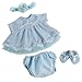 EKOKIZ Reborn Baby Dolls Clothes Girl Blue Baby Doll Clothes 1720 Inches Doll Outfits and Accessories for Newborn Girl - Image 2