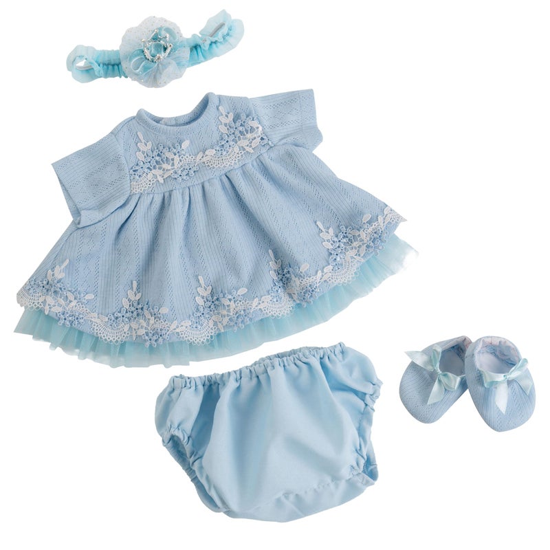 EKOKIZ Reborn Baby Dolls Clothes Girl Blue Baby Doll Clothes 1720 Inches Doll Outfits and Accessories for Newborn Girl - Image 3