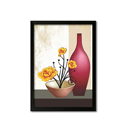 PAPER PLANE DESIGN Floral Wall Painting with Frames Wall Art Hanging - Set of 3 (Black, 35 cm x 52 cm) - Image 4