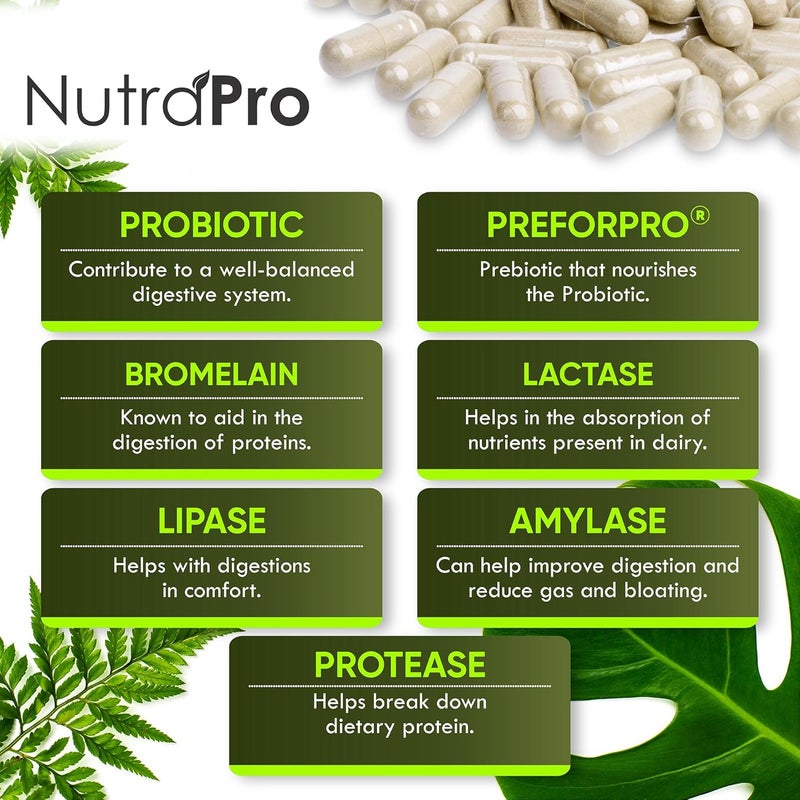 NutraPro Complete Gut Health for Women and Men with Probiotic Prebiotic Postbiotic  Digestive Enzymes to Support Healthy Gut Lining Digestion Health Occasional Gas and Discomfort - Image 5