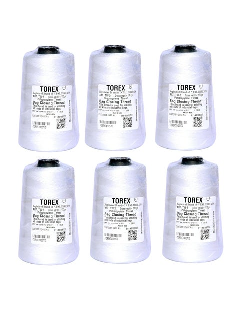 TOREX� | Polypropylene 2 Ply 170 Gram Used for Stitching Unbreakable Bag Closing Thread TW-2 (6) pcs