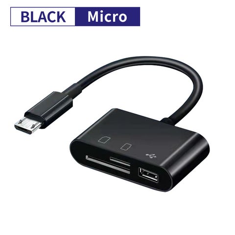 Multi-Functional USB 3.0 OTG Card Reader for Android  PCThree-in-one card reader-Android Black Three-in-one card reader-Android Black