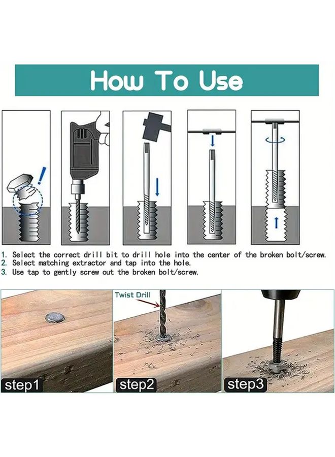 Broken End Extractor Set For Removing Stuck Broken Screws Faucet Valve Removal - Image 2