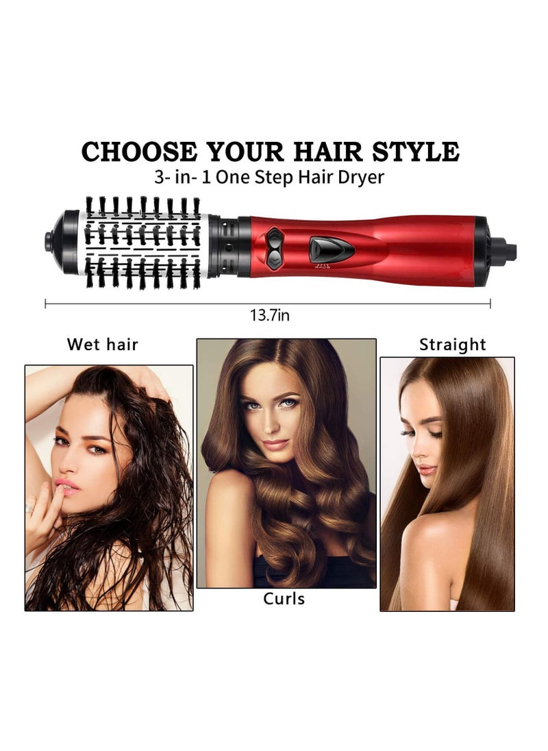 Generic - Hot Air Styler and Swivel Hair Dryer 1200W Air Wrapped Hair Stylist Rotating Curling Maker with 2 Interchangeable Brushes for Dry Curly Supple Hair - Image 1