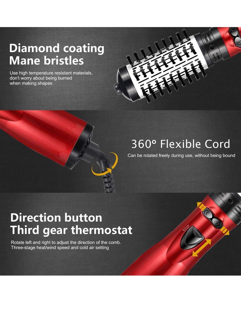 Generic - Hot Air Styler and Swivel Hair Dryer 1200W Air Wrapped Hair Stylist Rotating Curling Maker with 2 Interchangeable Brushes for Dry Curly Supple Hair - Image 1