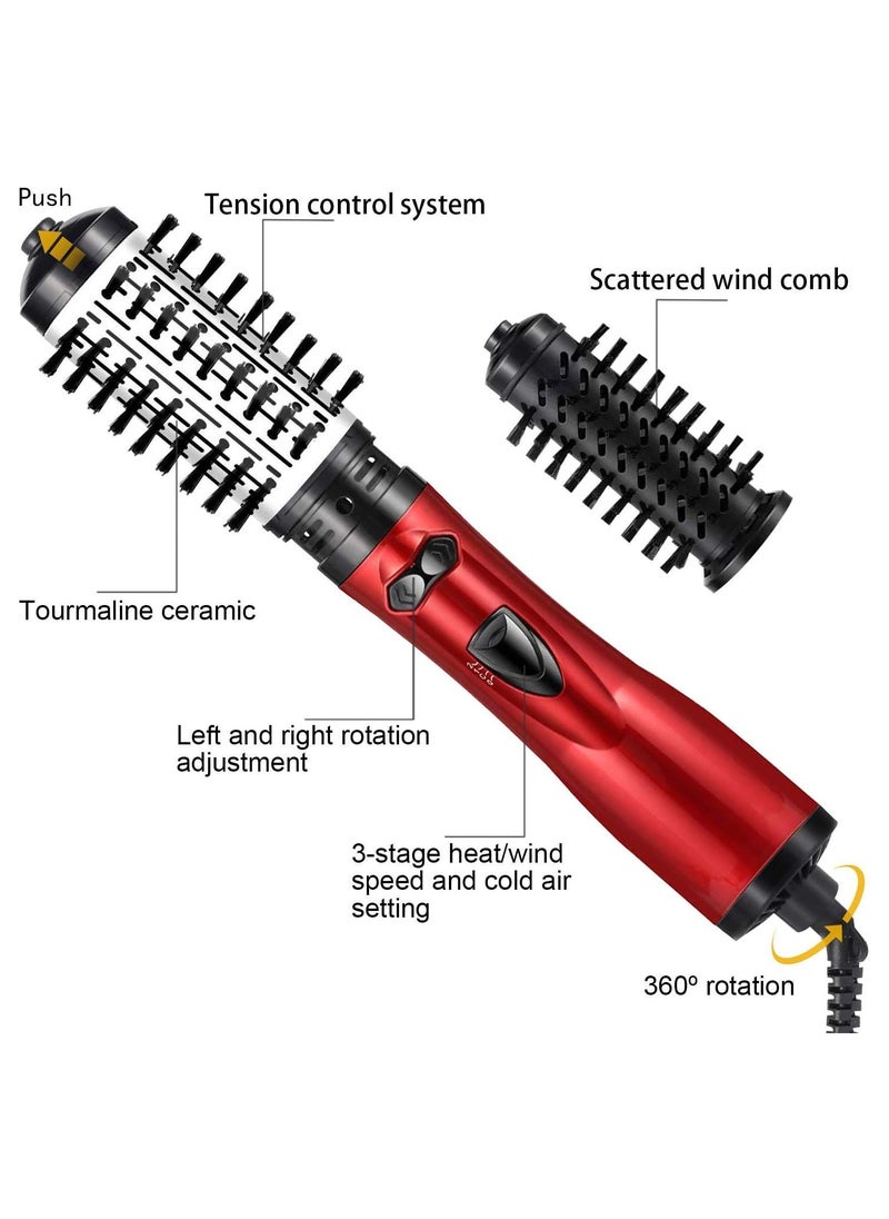 Generic - Hot Air Styler and Swivel Hair Dryer 1200W Air Wrapped Hair Stylist Rotating Curling Maker with 2 Interchangeable Brushes for Dry Curly Supple Hair - Image 1