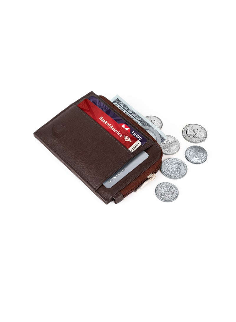 SKENZBI Slim Wallet for Women with Coin Purse and Credit Card Holder  RFID Protection Brown - Image 1