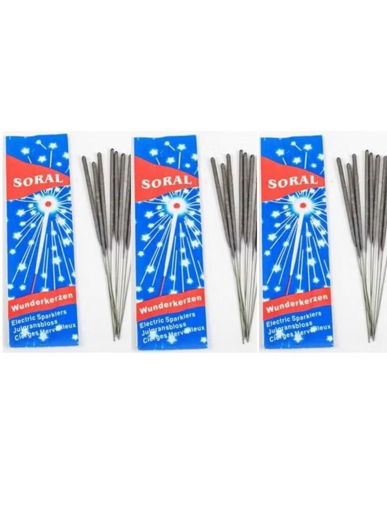 SORAL Spark Stars Night (30 Sticks 3 Boxes 10 Sticks Each Box) Spark Candles