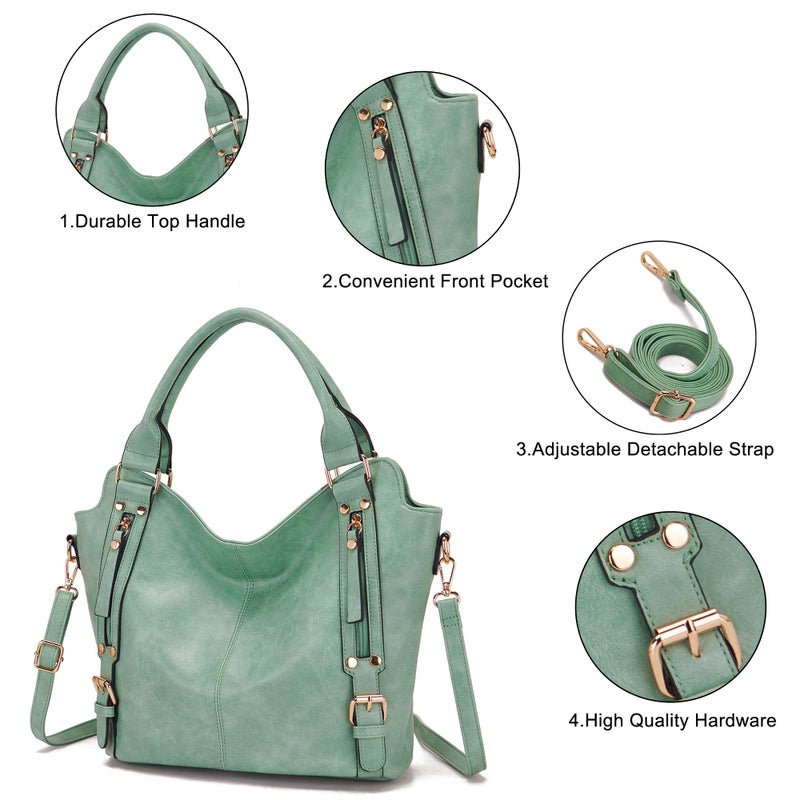 Soperwillton Purses for Women Large Shoulder Handbag Tote PU Leather Hobo Crossbody Bag Ladies Wallet Set 4pcs - Image 3