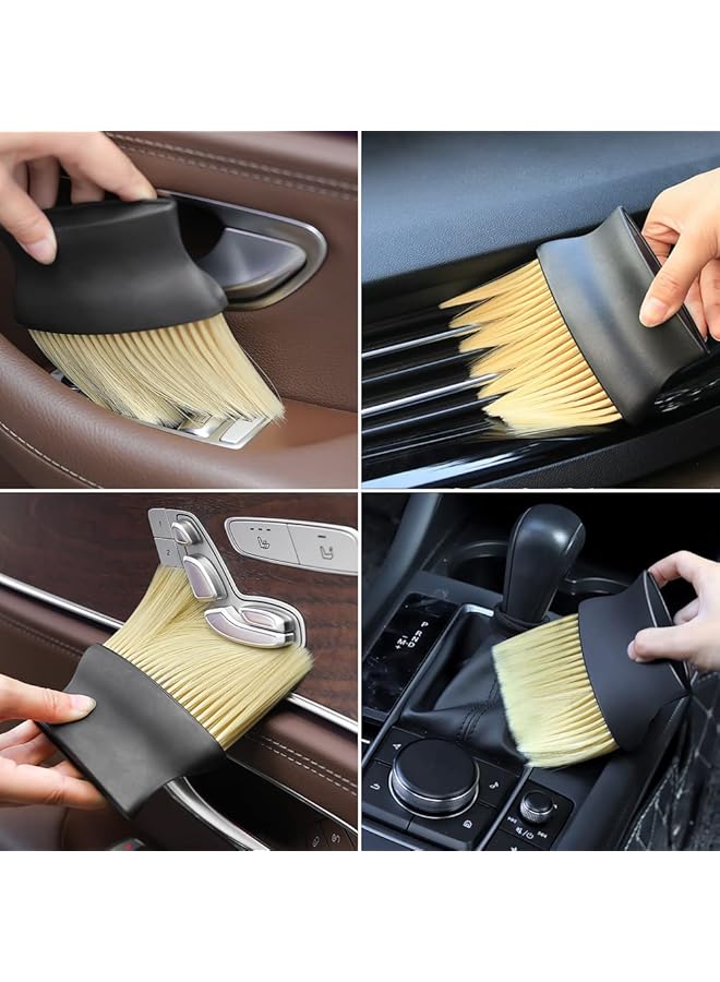 أوزيغالور فرشاة الغبار الداخلية للسيارة، فرش تنظيف السيارة ذات الشعيرات الناعمة وفرشاة التفاصيل وأداة إزالة الغبار - Image 2