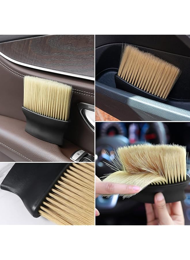 أوزيغالور فرشاة الغبار الداخلية للسيارة، فرش تنظيف السيارة ذات الشعيرات الناعمة وفرشاة التفاصيل وأداة إزالة الغبار - Image 4