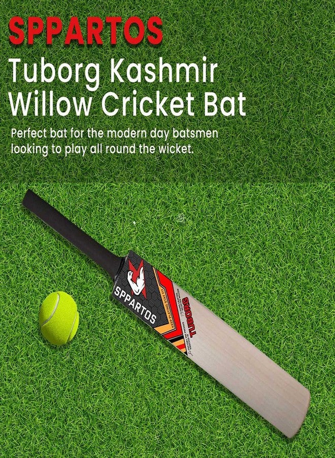 مضرب كريكيت SPPARTOS Tuborg Youth Size Kashmir Willow - تصميم يركز على الأداء لجميع مستويات المهارة (مقاس 4) - Image 5