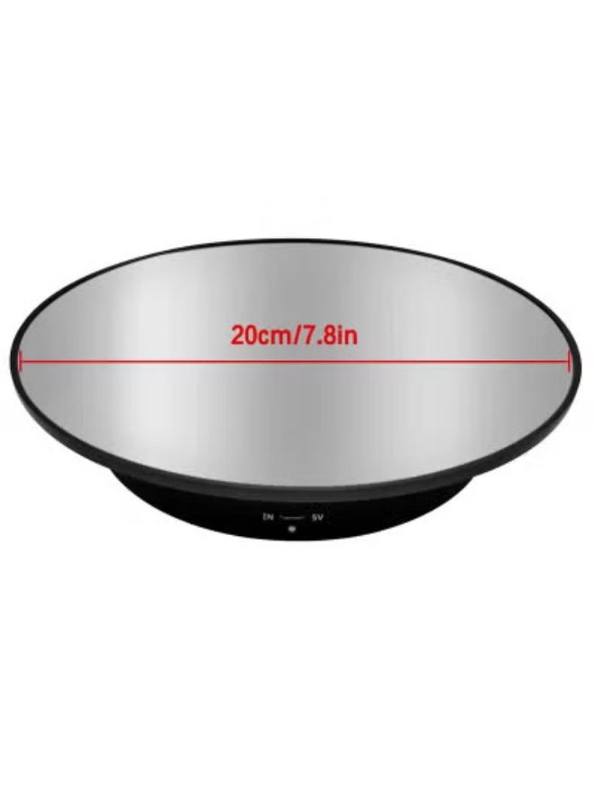  فيكتوال حامل عرض دوار بمحرك، 7.87 بوصة، حمولة 17.6 رطل، حامل كهربائي دوار فائق الهدوء 360 درجة لمنتجات التصوير الفوتوغرافي والمجوهرات والكعك والنماذج ثلاثية الأبعاد (أسود) - Image 2