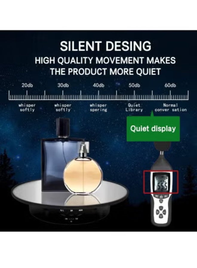  فيكتوال حامل عرض دوار بمحرك، 7.87 بوصة، حمولة 17.6 رطل، حامل كهربائي دوار فائق الهدوء 360 درجة لمنتجات التصوير الفوتوغرافي والمجوهرات والكعك والنماذج ثلاثية الأبعاد (أسود) - Image 5