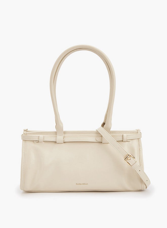 Flora Bella By Shoexpress Solid Double Handle Shoulder Bag with Detachable Strap  - Image 1