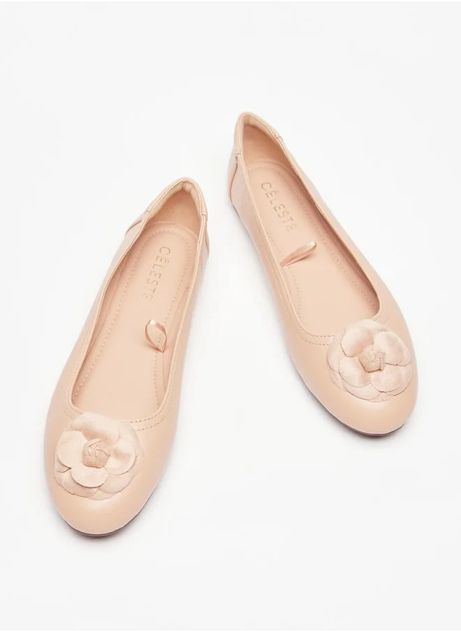 Celeste Women Floral Accent Slip-On Ballerina Shoes