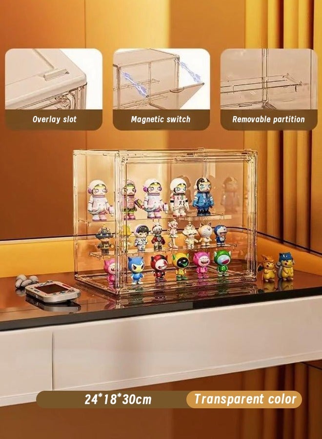 Blind Box Organiser PET Display Box with Steps Transparent Magnetic Dustproof Doll Storage Box Dolls Toys Figurines Display Case  - Image 1