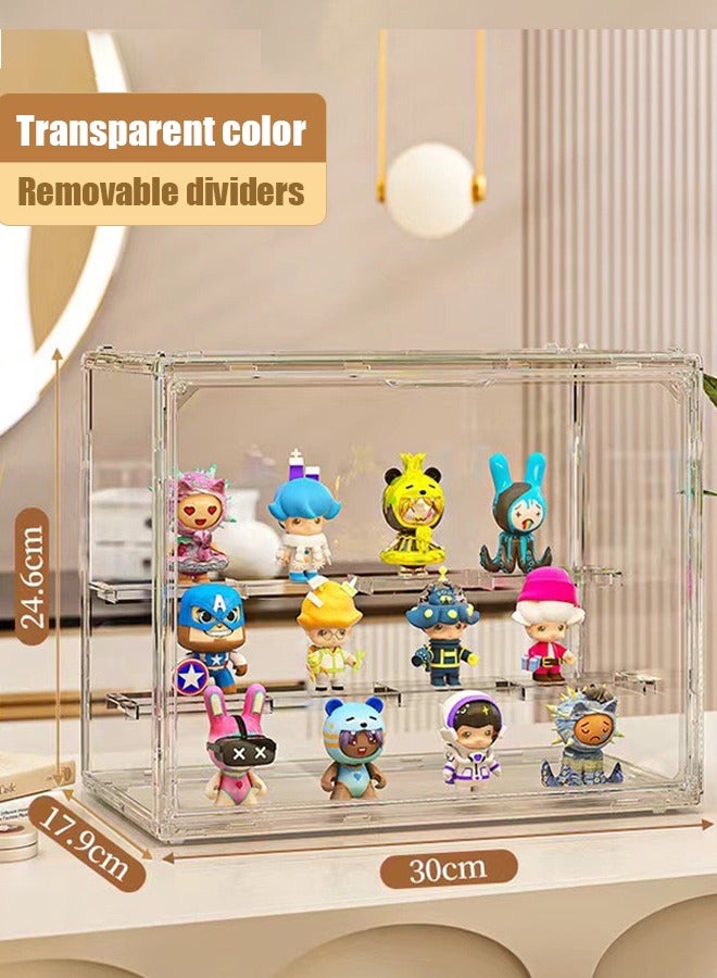 Blind Box Organiser PET Display Box with Steps Transparent Magnetic Dustproof Doll Storage Box Dolls Toys Figurines Display Case  - Image 3
