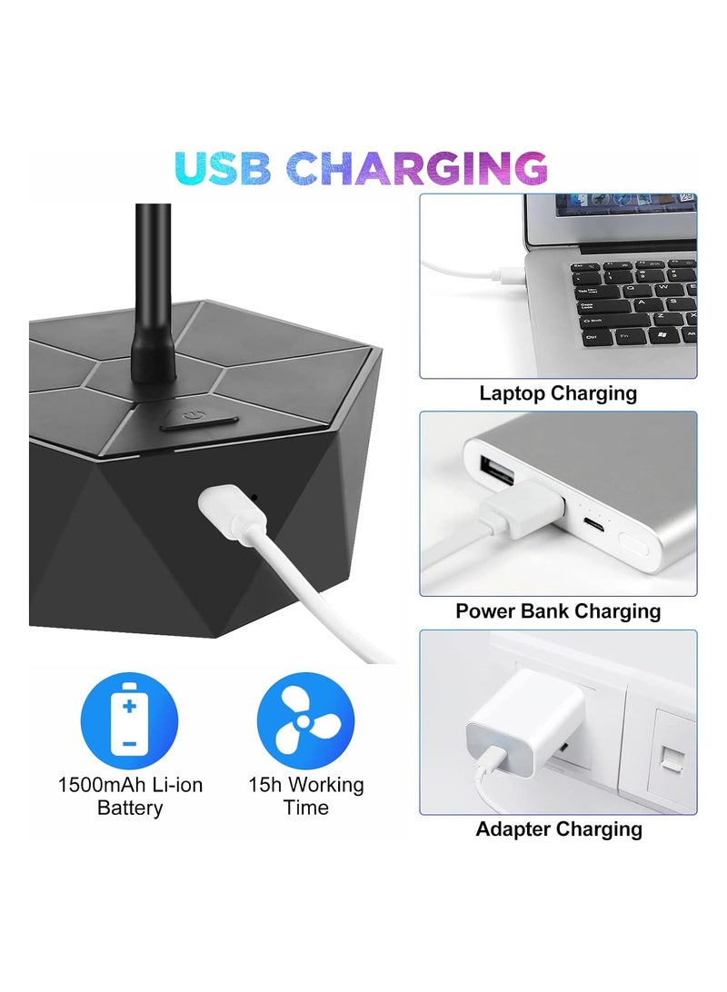 مروحات طيران قابلة للشحن محمولة للطاولات - طارد طيران مرن لتناول الطعام في الهواء الطلق، حافظ على أمان الطعام بتصميم هولوجرافي وشفرات خارجية، مثالي للنزهات والتجمعات. - Image 2