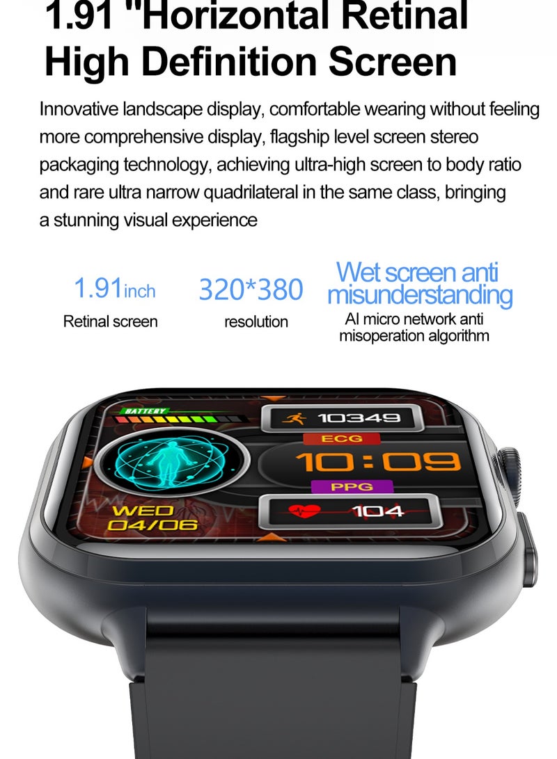 RollsTimi  Men's/Women's Universal Bluetooth Smartwatch, 1.91-Inch Horizontal Full-Touch HD Screen, Support Voice Assistant, Answer/Make Calls, Exercise Sleep Monitoring, Multiple Exercise Modes, Customize The Dial Wallpaper, RT TK17 - Image 3