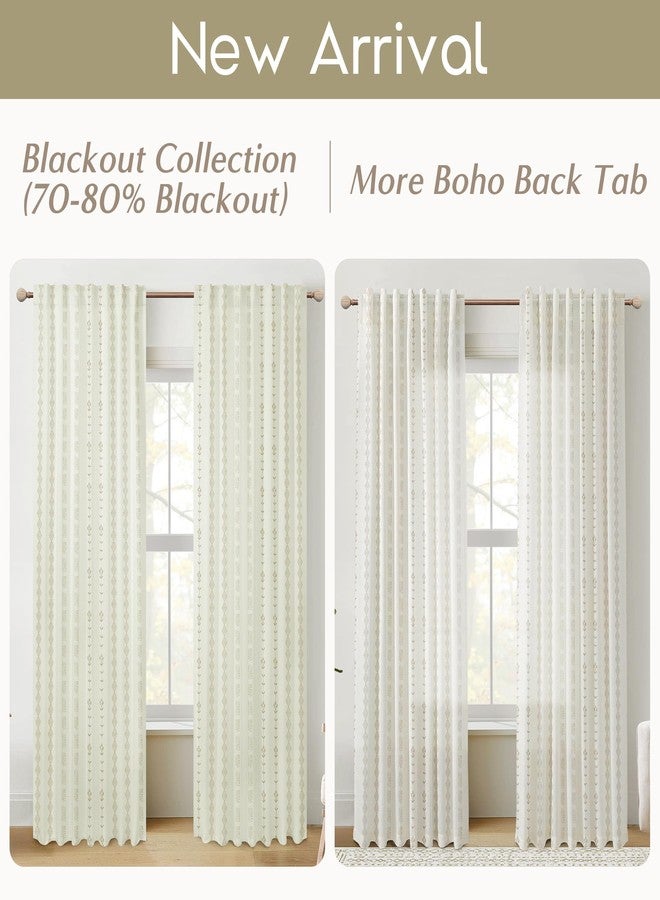 Lino Rosa Beige Curtains for Living Room Bedroom,Sheer Patterned Linen Tan Floral Print Boho Black Grommet Farmhouse Window Curtain Sheers 84 Inches Length 2 Panels Set 7 Foot 7Ft Long - Image 2
