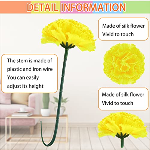 Syhood 50 Pcs Mexican Marigold Flower Bulk Decorations Flores Artificiales Fiesta Party Decorations for Mexican Backdrop Party Floral with Stems DIY Marigold Garland - Image 3
