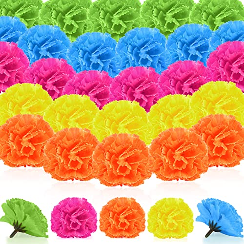 Syhood 50 Pcs Mexican Marigold Flower Bulk Decorations Flores Artificiales Fiesta Party Decorations for Mexican Backdrop Party Floral with Stems DIY Marigold Garland - Image 1