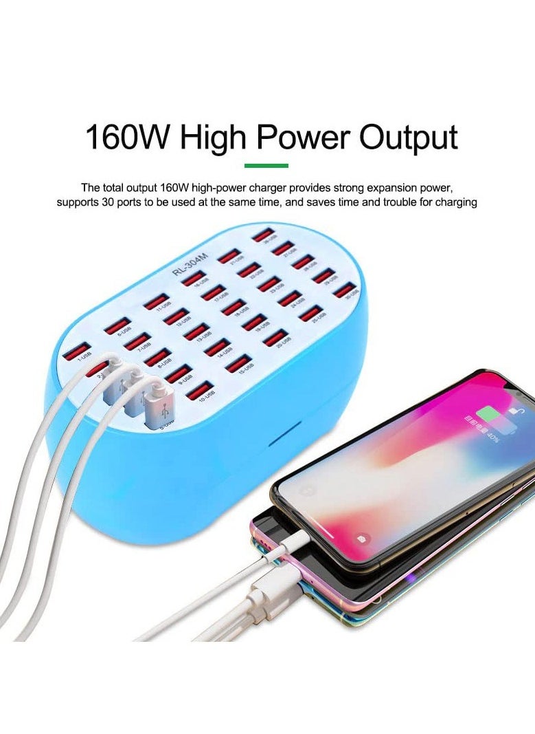 Raxoom 30-Port Charger, USB Charger Station, USB Fast Charger, Smart Charging Recognition, Suitable for Travel, Family Gatherings, Schools, Shopping malls, Hotels, Shops  - Image 2