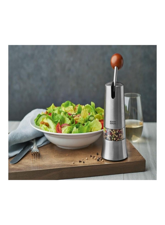 Kuhn Rikon Epicurean Adjustable Ratchet Grinder with Ceramic Mechanism for Salt, Pepper and Spices, 8.5 x 2.75 inches, Stainless Steel - Image 4