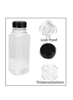 Lavish 500 ml Empty Containers Transparent Plastic, 48 Pcs Square Bottles with Secure Black Lids  - Image 1