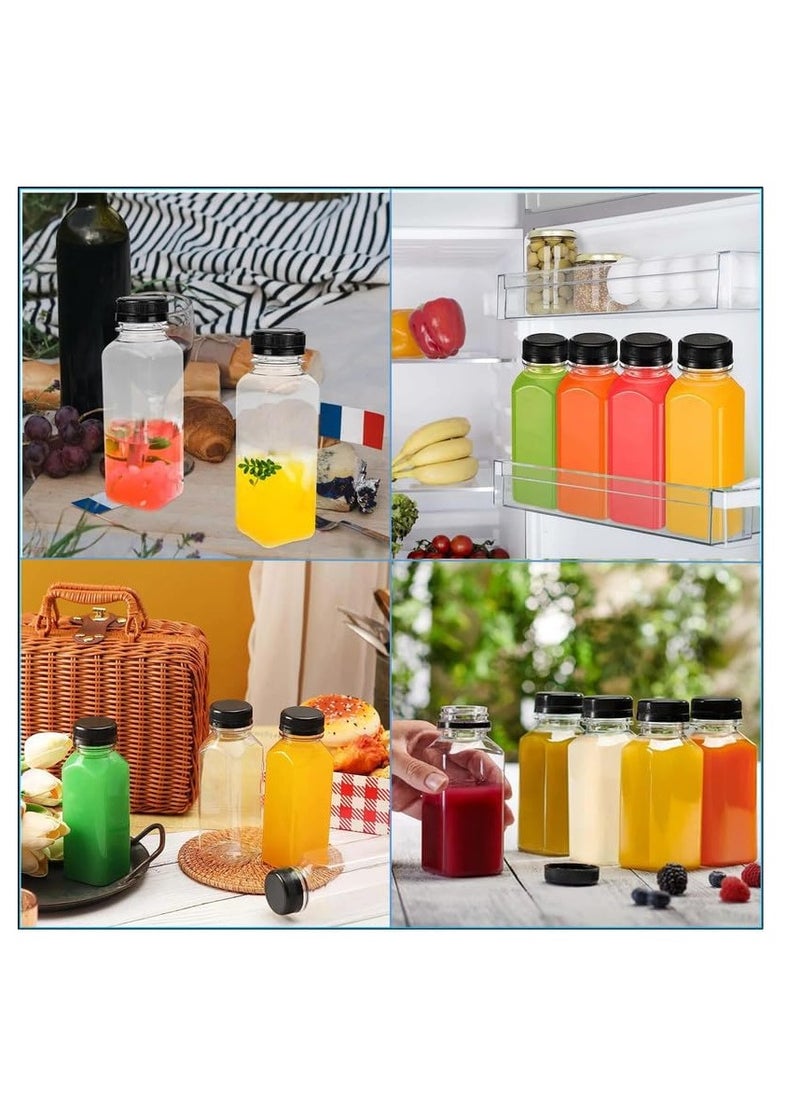 Lavish - 500 ml Empty Containers Transparent Plastic, 48 Pcs Square Bottles with Secure Black Lids - Image 1