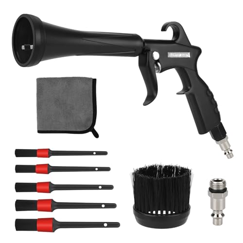 Mypin Tornado Air Cleaning Gun with Rubber Guard and Brass, 8-12 Bar High Pressure Air Blow Gun with 2 Set Adjustable Air Flow Nozzle, Vortex Air Cleaning Tool for Quickly Blasts Dirt and Dust from Surface - Image 1