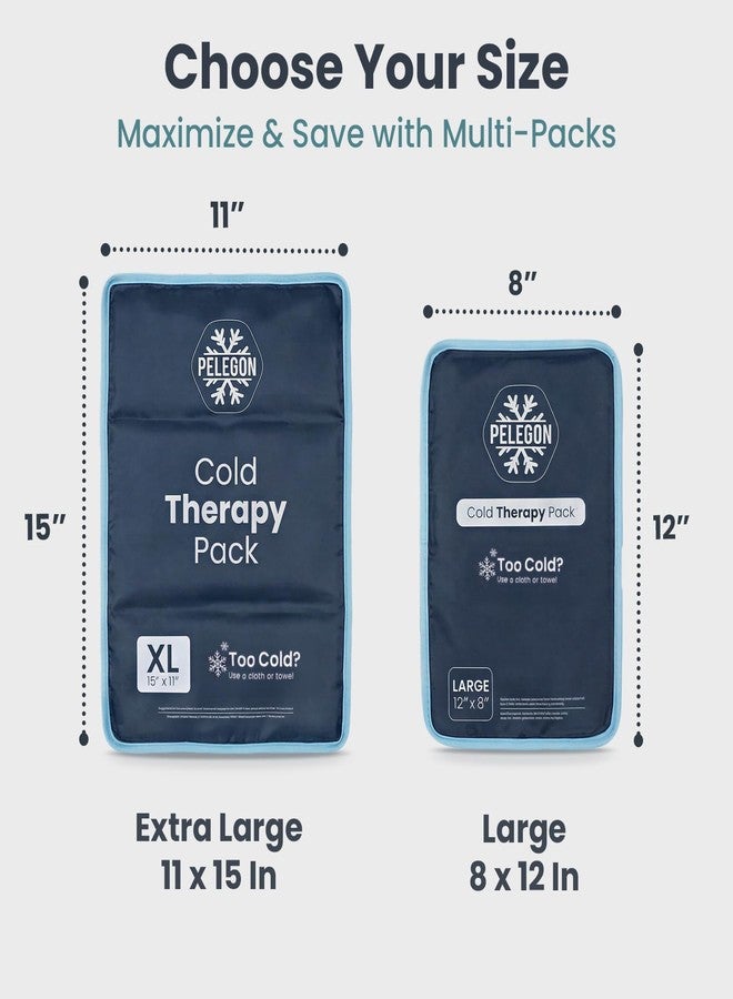Pelegon Ice Packs for Injuries Reusable XL (11" x 15" Ice Pack for Knee, Reusable Gel Ice Pack for Back, Large Flexible Cold Pack for Shoulder, Hip & Neck, Soft Fabric Side, Leakproof Design - 1 Pack - Image 4