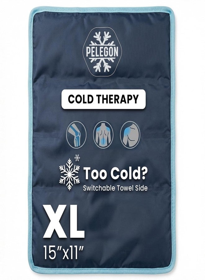 Pelegon Ice Packs for Injuries Reusable XL (11" x 15" Ice Pack for Knee, Reusable Gel Ice Pack for Back, Large Flexible Cold Pack for Shoulder, Hip & Neck, Soft Fabric Side, Leakproof Design - 1 Pack - Image 1