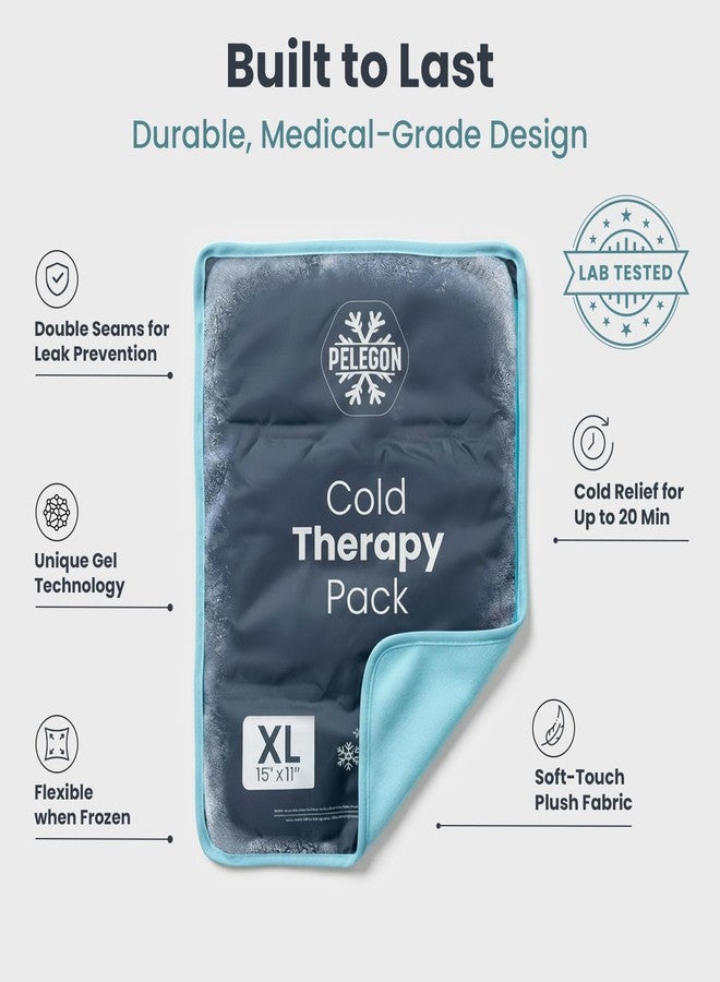 Pelegon Ice Packs for Injuries Reusable XL (11" x 15" Ice Pack for Knee, Reusable Gel Ice Pack for Back, Large Flexible Cold Pack for Shoulder, Hip & Neck, Soft Fabric Side, Leakproof Design - 1 Pack - Image 3