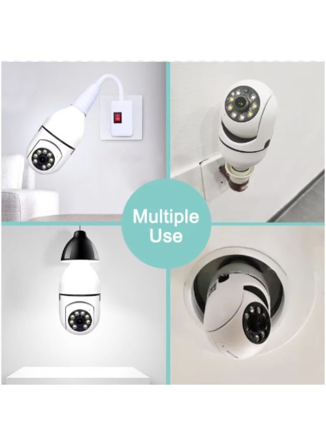 SHOPI WiFi Smart Panorama Security Camera – 360° Wireless Bulb Camera with Night Vision & Motion Detection - Image 3