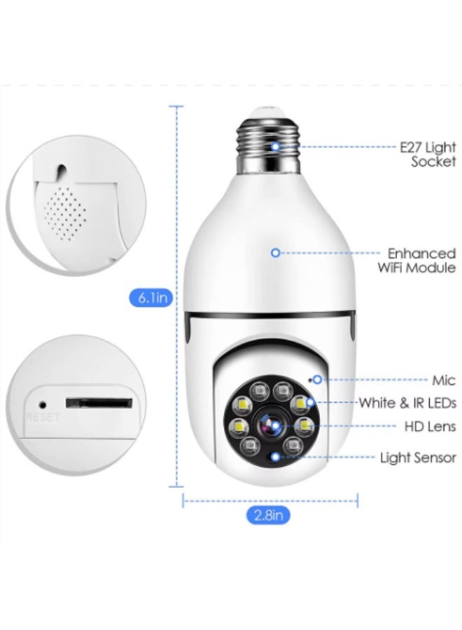 SHOPI WiFi Smart Panorama Security Camera – 360° Wireless Bulb Camera with Night Vision & Motion Detection - Image 4